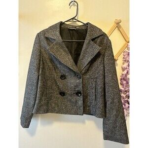 Studio Works Medium Suit Jacket Office Gray Double Breasted Buttons